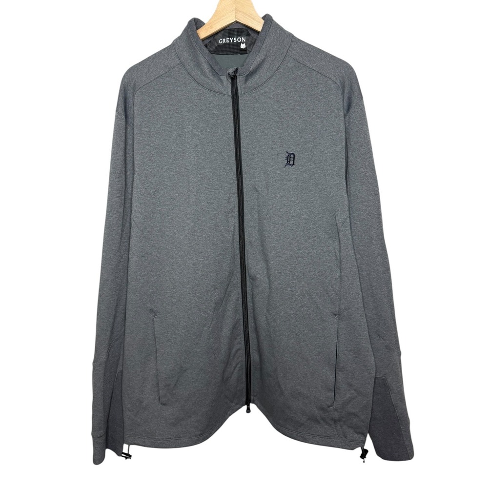 Greyson Detroit Tigers Seqouia Full Zip Jacket Gray XXL Golf Performance